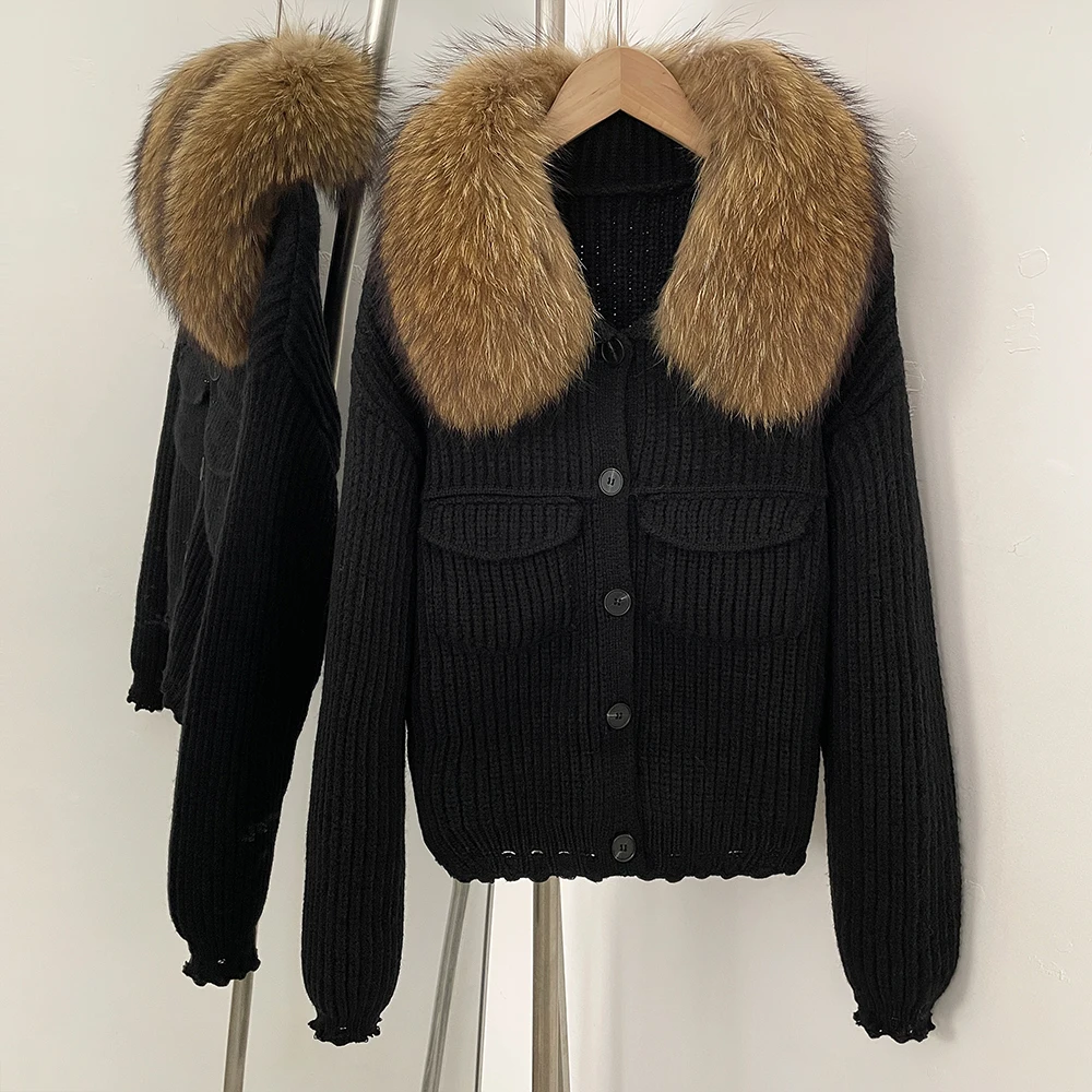 Pulôveres de pele de realidade camisola feminina tendências 2025 cardigan femmes blusa outono novas roupas femininas roupas de inverno