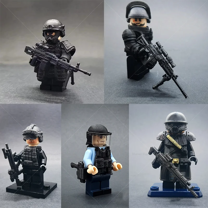 1/50 Scale Mini Colored Printing Model Finished Product Micro Self-assembled Toys ArmyArms Full Set Assaulter Police Mercenary