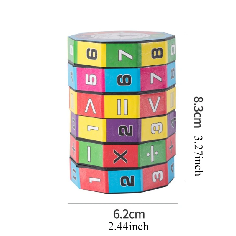 2pcs Puzzle Children'S Arithmetic Cube Rotate Cylindrical Competition Games Arithmetic Removable Education Math Gifts Stationery