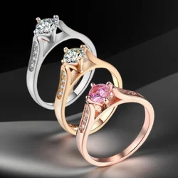 Dainty Classic Wedding Ring For Women Multicolor Optional AAA+ Cubic Zirconia Engagement Fashion Jewelry R064-M