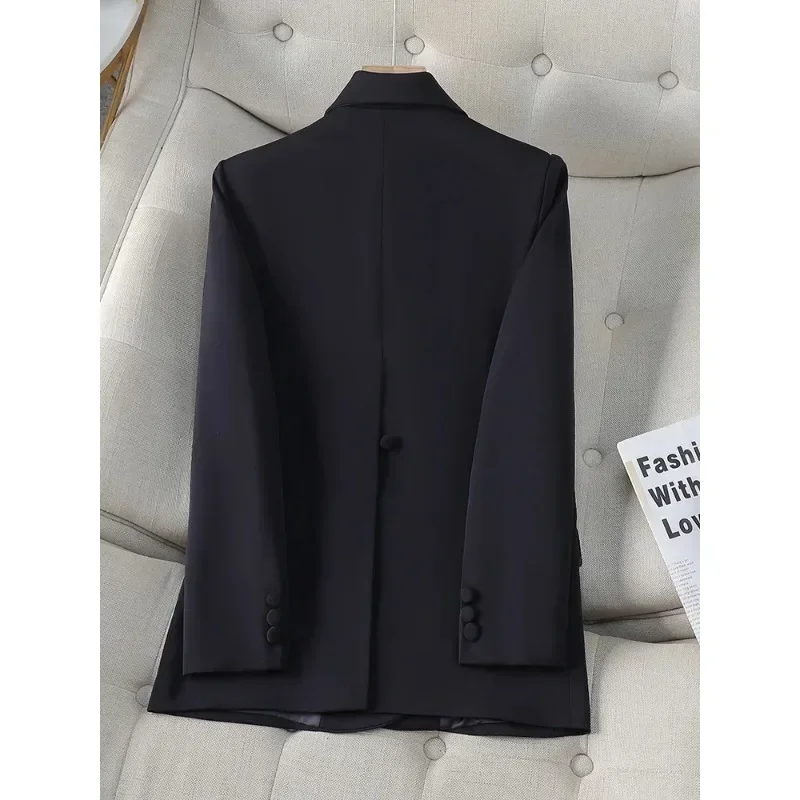 Blazer à manches longues pour femmes, veste pour femme, manteau pour femme, abricot, noir, marron, monochrome, vêtements de travail d'affaires, mode automne et hiver