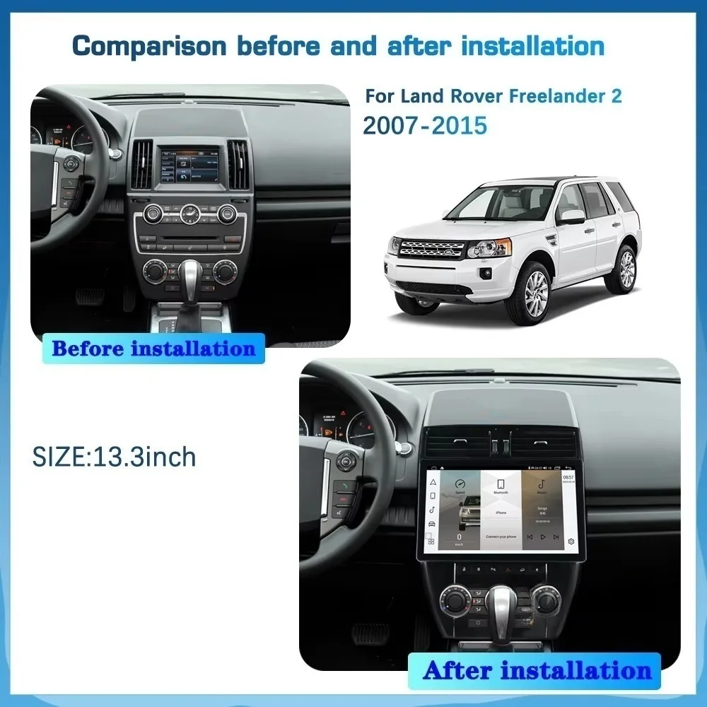 QLED 2K Screen Android 13 For Land Rover Freelander 2 2006-2015 Car Radio DVD Multimedia Player GPS Navigation 2Din Carplay Head