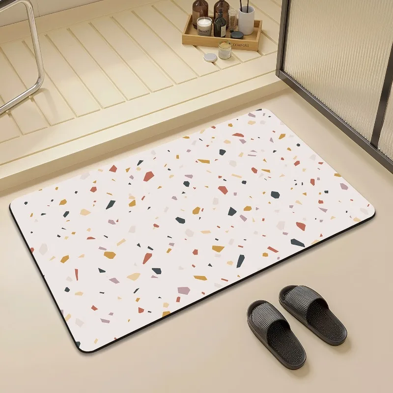 Bathroom floor mat dry and wet separation doorway sink toilet diatom mud large size bathroom absorbent mat can be cut