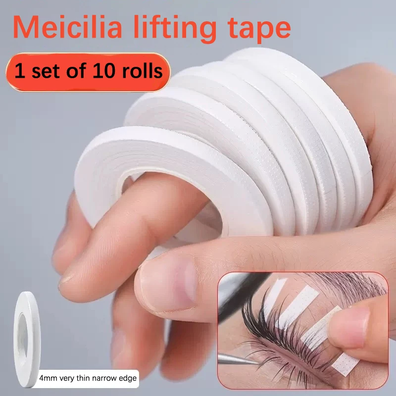 Cinta auxiliar para Injerto de pestañas, cinta de elevación profesional, suministros de belleza, accesorios, herramienta de maquillaje de ojos, 5mm, 10 rollos