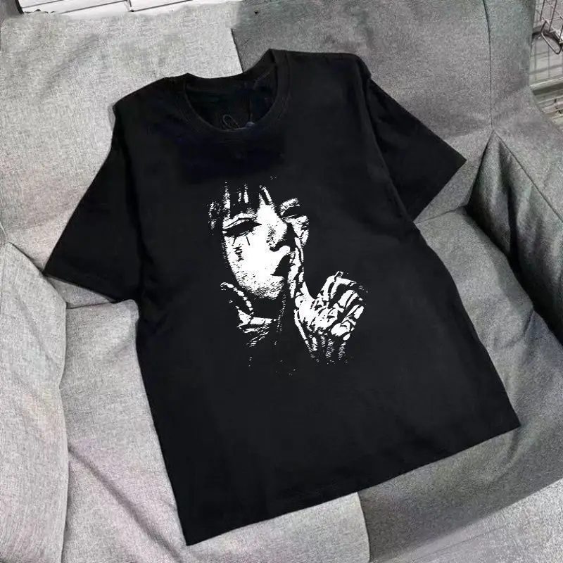 

2026 Новый модный хлопковый топ с короткими рукавами и принтом для девочек, свободный топ больших размеров с круглым вырезом для мужчин и женщин