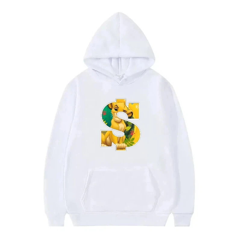 Disney le roi Lion lettre motif femme imprimer blanc hiver hauts amples vêtements pulls dames pas cher sweats à capuche hommes sweats
