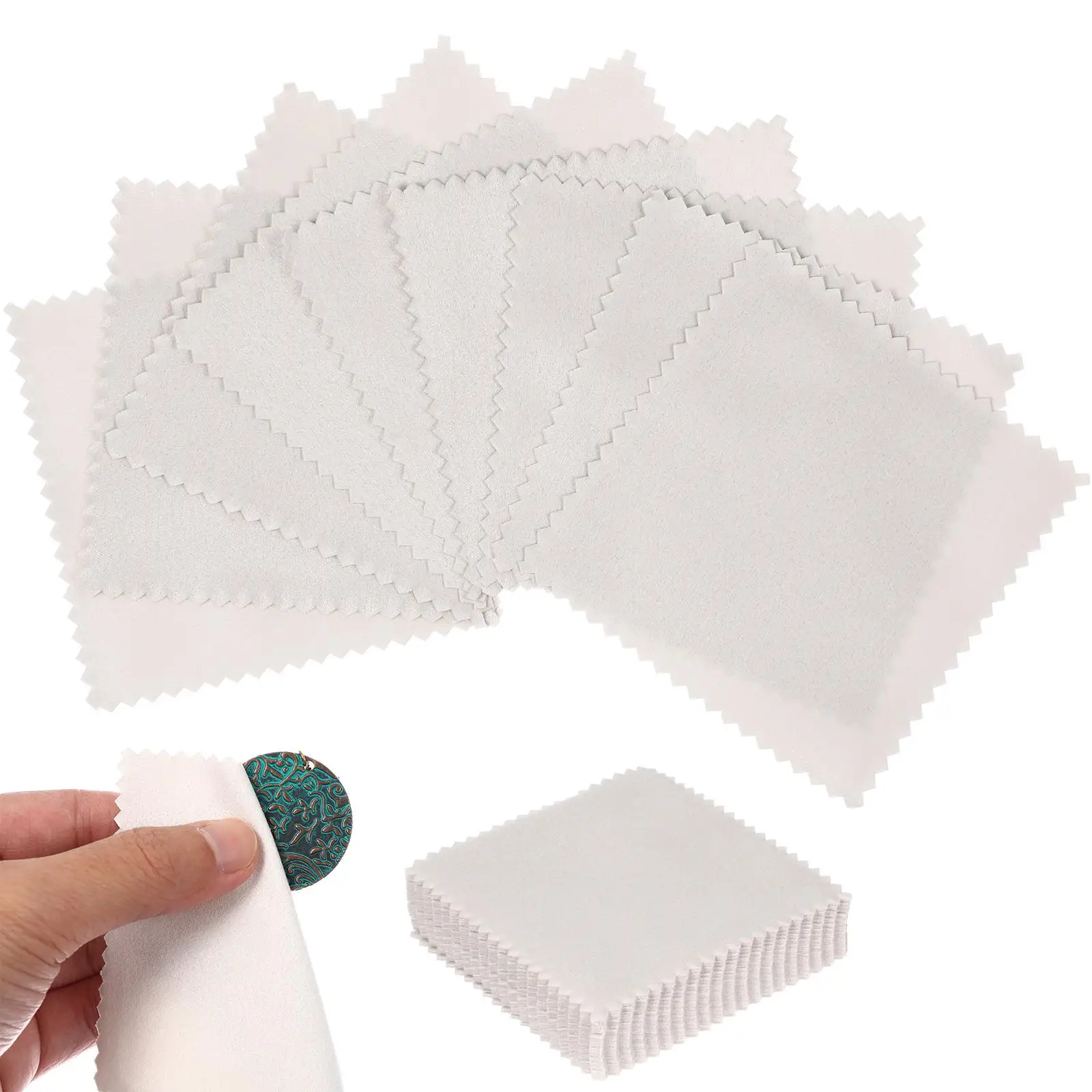 

50 Pcs Cleaning Cloth Cleaner for Jewelry Cloths Fabric Silver Rag Wipes Polishing