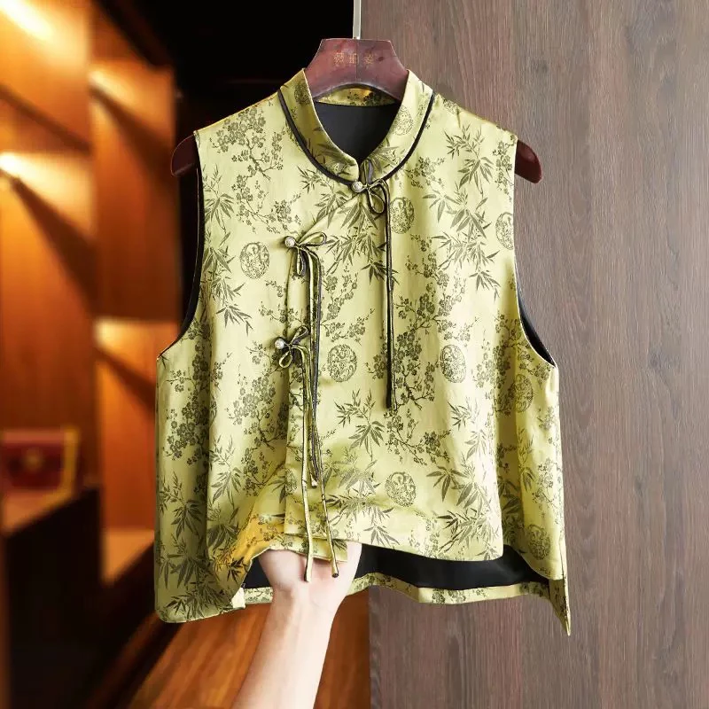 

Revised New Chinese Sle 2025 Spring Autumn New Pattern Button Embellied ort Women's Top Outerwear