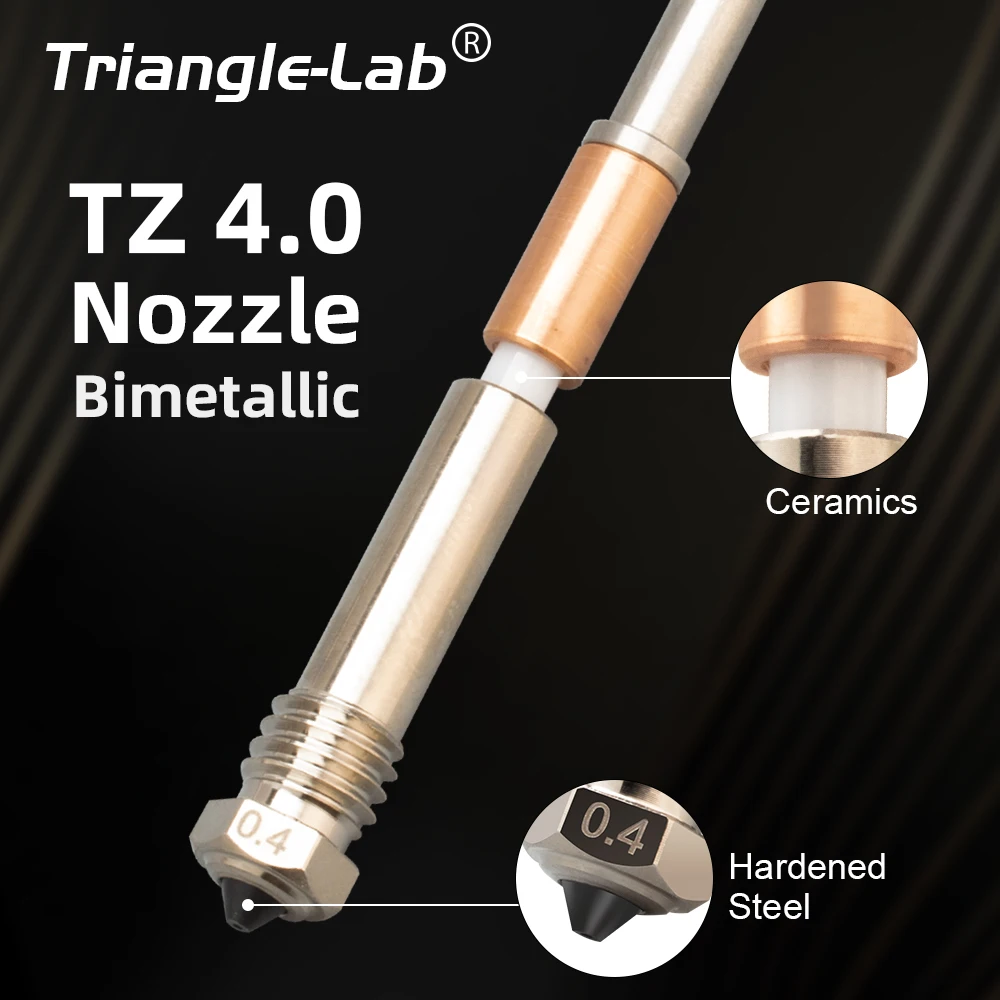 

Trianglelab TZ 4.0 Биметаллическое сопло Интеграция керамической изоляции для 3D-принтера TZ 4.0 Hotend Bambu Lab X1/P1P/P1S