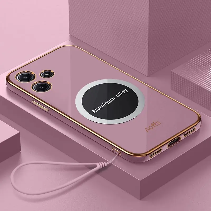 For Motorola Moto G84 G54 Case Soft TPU Plating Magnetic Slim Protective Back Cover Case For Moto G54 G84 Full Cover Phone Shell
