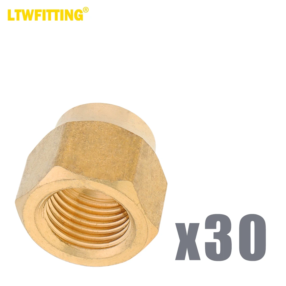 

LTWFITTING Brass 5/16" OD 45 Degree Flare Short Forged Nut ,Flare Tube Fitting(Pack of 30)