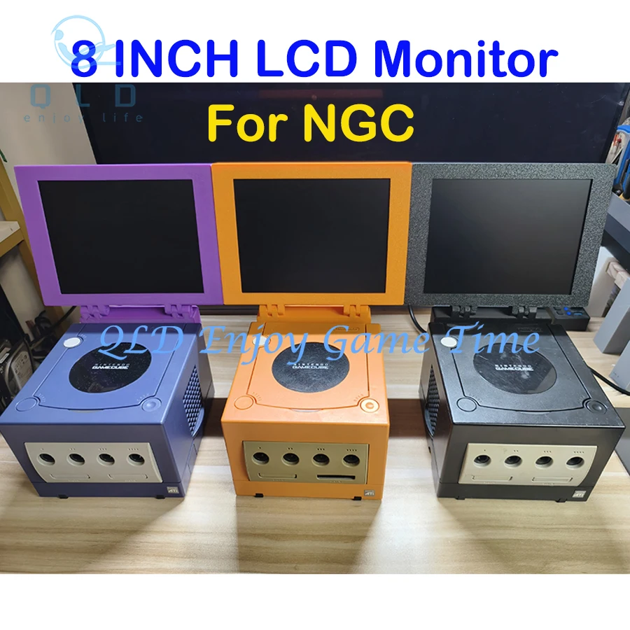 

3D Print Portable Display, 8 INCH DIY Screen, LCD Mini Monitor, DC 5V with Stereo, for NGC Game Console, 4 Colors