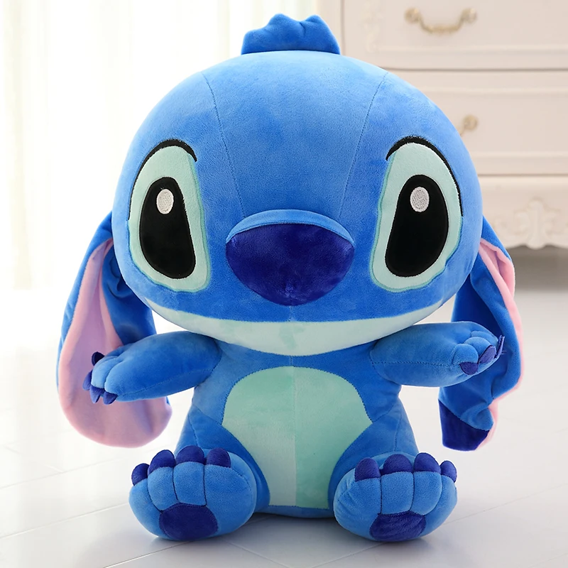 Disney-muñeco de peluche de Anime para niños, muñeco de peluche de 35-65cm, estilo Kawaii, Stitch grande y TAD, ideal para regalo de cumpleaños y