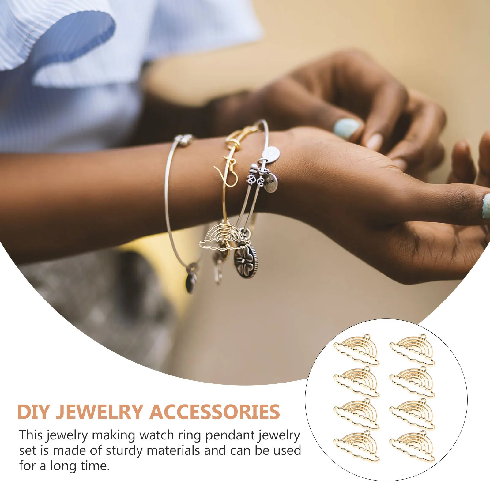 

10Pcs Rainbow Alloy Open Bezel Pendants Charms DIY Jewelry Making Resin Jewelry Charms Necklace Bracelet Accessories