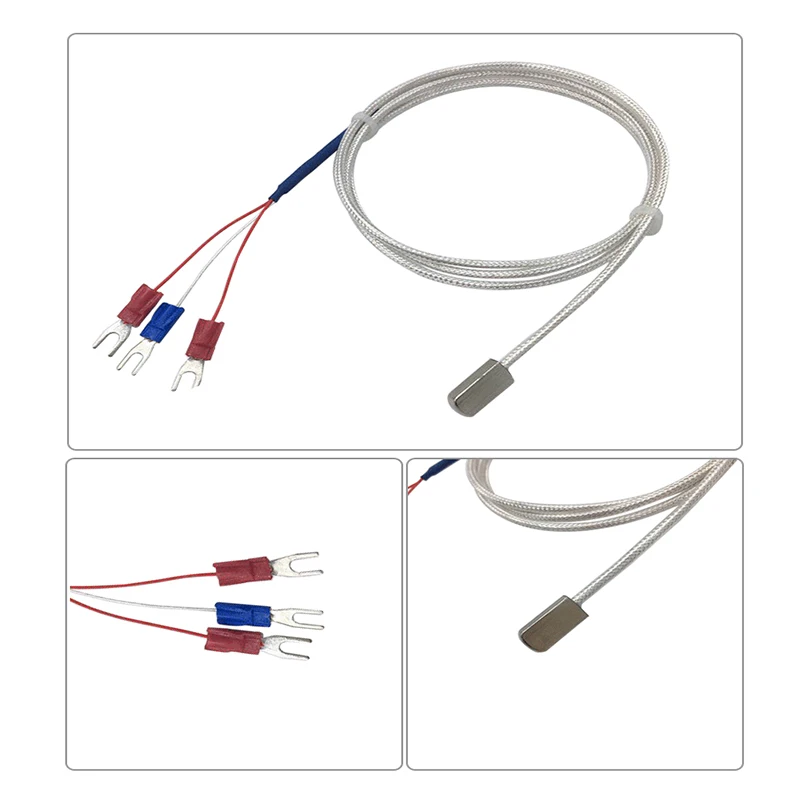 Imagem -05 - Sensor de Temperatura do Rtd tipo Colado Impermeável Alta Precisão Cabo de Fios Pt100 m m m 5m Aço Inoxidável