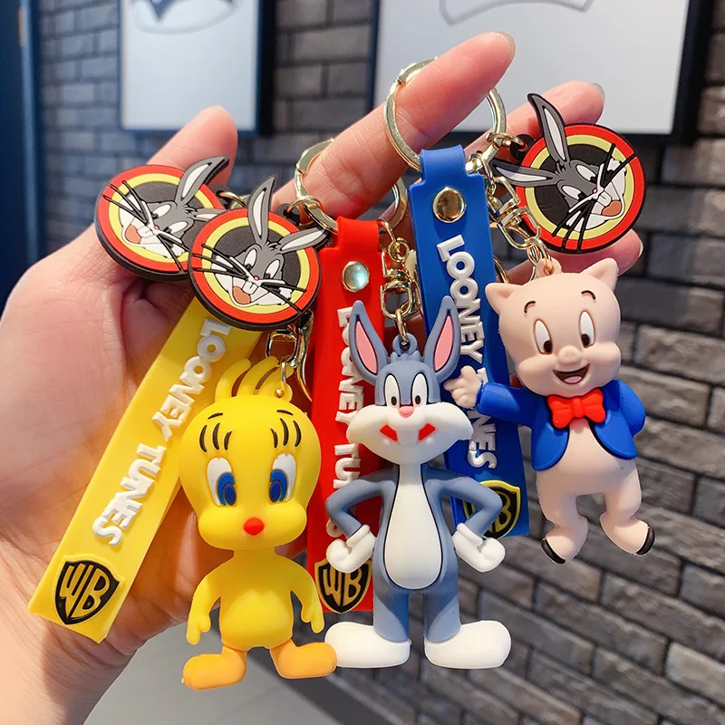 Cute Bugs Bunny Doll Key Chain Cartoon Key Chain Pendant Bag Hanging Decoration Small Gift