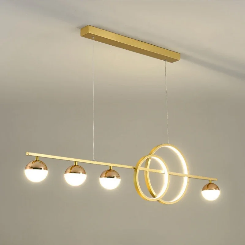 2025Nordic Creative Glass Ball LED Chandelier for Kitchen Island Living Room Restaurant Bedroom Pendant Lamp Home Decor Lighting
