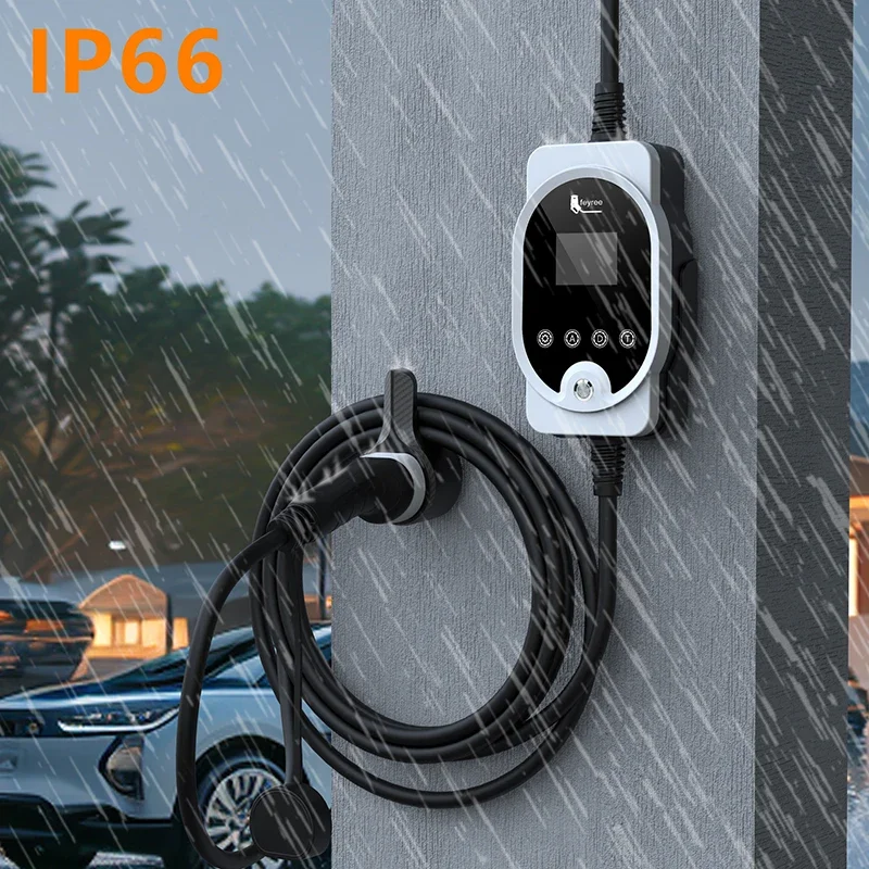 feyree EV Charger Portable Type2 7KW 32A 1P Fast Charging APP Wi-Fi Control by Setting Current & Charging Time for Electric Car