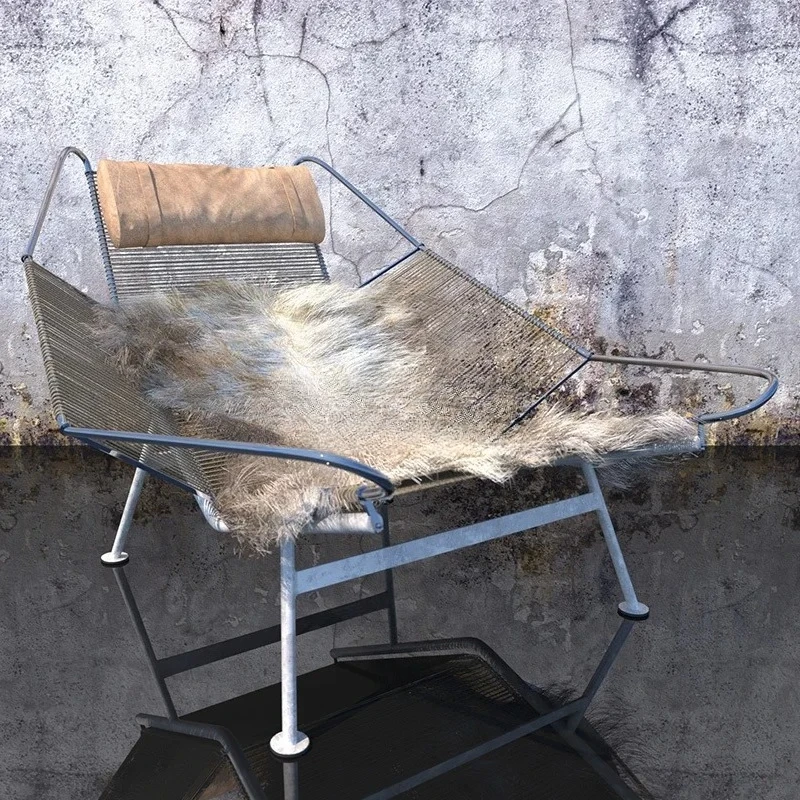 

Lounge chair designer balcony high-end light luxury high-end wool leisure chair outdoor lounge chair