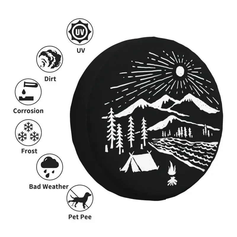 Camping Hiking Adventure Nature Tire Cover 4x4 RV Travel Hiking Spare Wheel Protector for Prado Pajero Jeep 14\