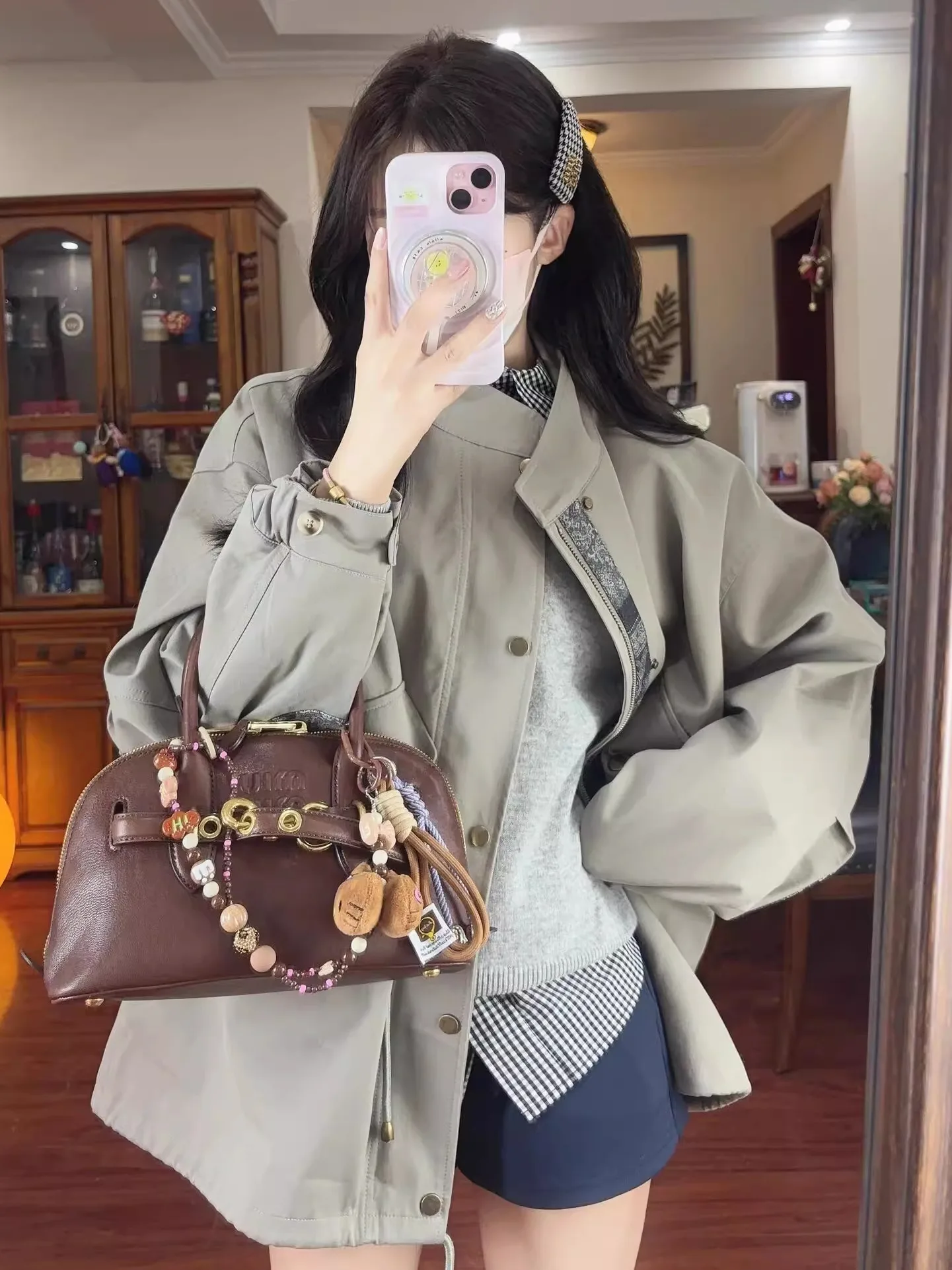 2025 primavera outono coreano sle dstring gola casaco feminino solto briti sle blusão longo sve zíper puro...