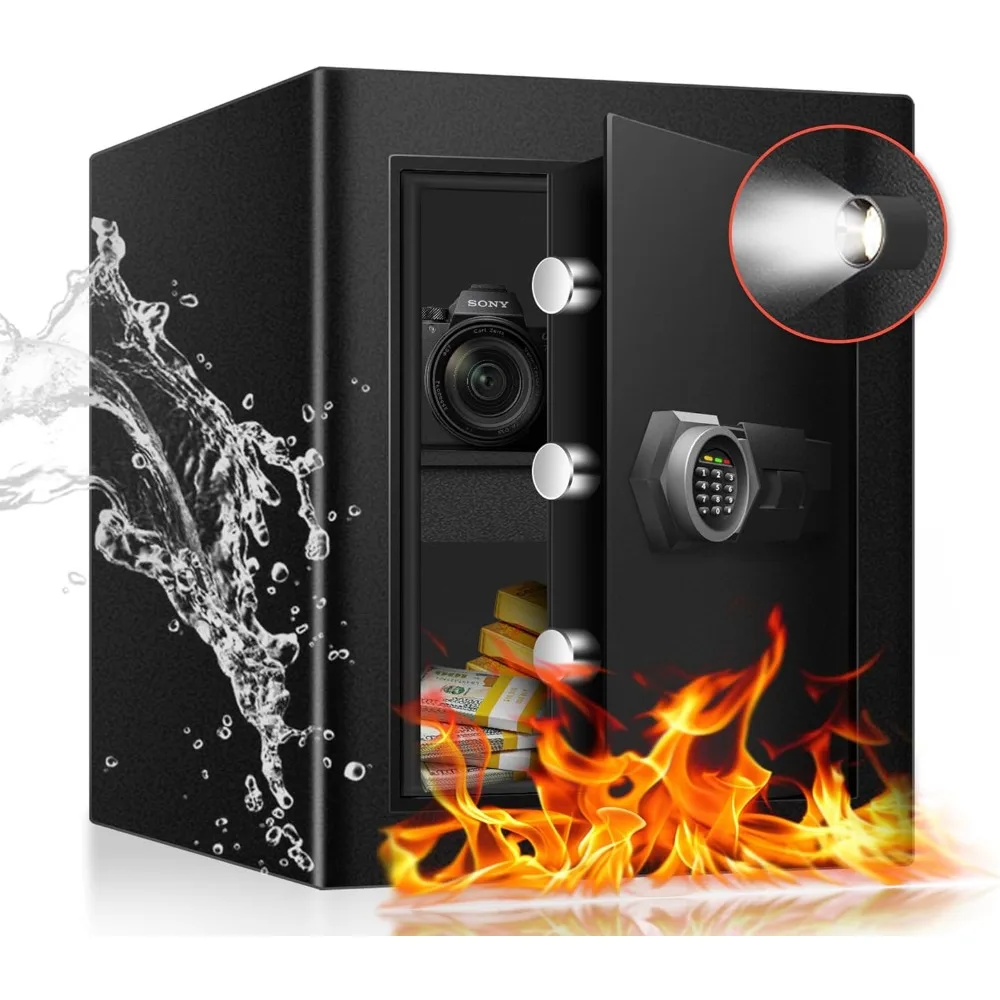 

Огнестойкий домашний сейф объемом 2,3 куб. фута — стальной защитный ящик с цифровой электронной клавиатурой, сейф для офиса, съемный корпус