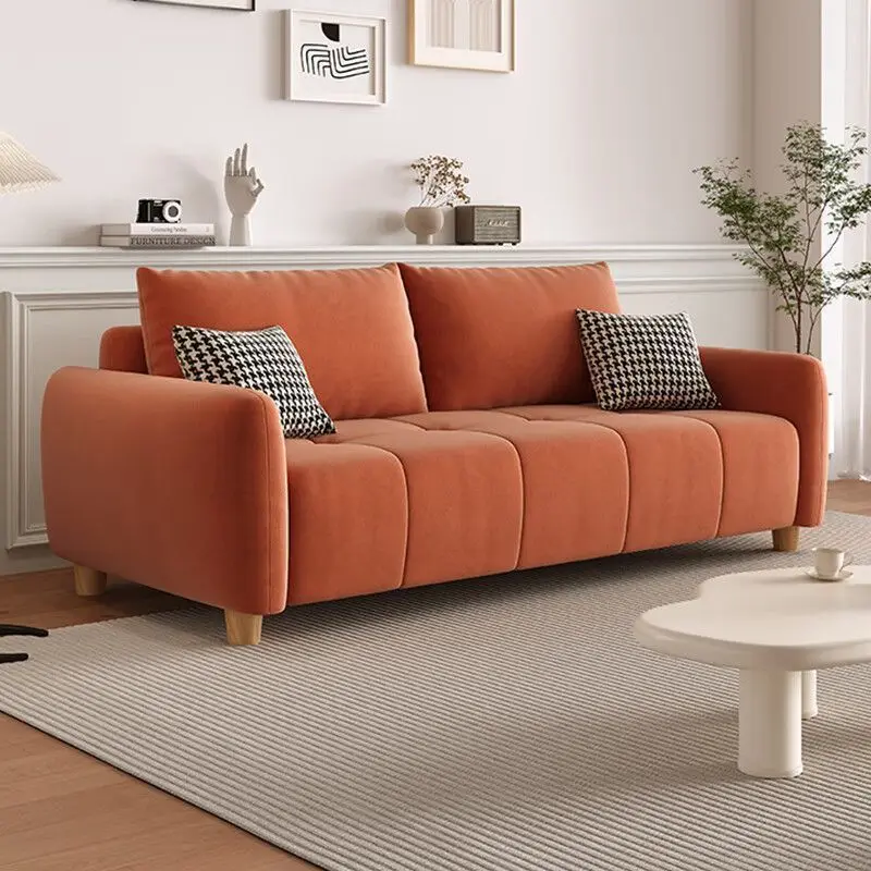 

Кремовый стиль, простой тканевый диван для гостиной в скандинавском стиле, новинка 2025 года, простой диван для маленькой квартиры, двойной диван для квартиры, прямой ряд