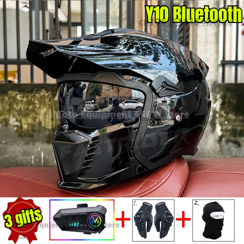 

ORZ Street Fighter Мотоциклетный шлем Съемный комбинированный ретро-шлем Сертификация DOT Анфас Cascos para moto