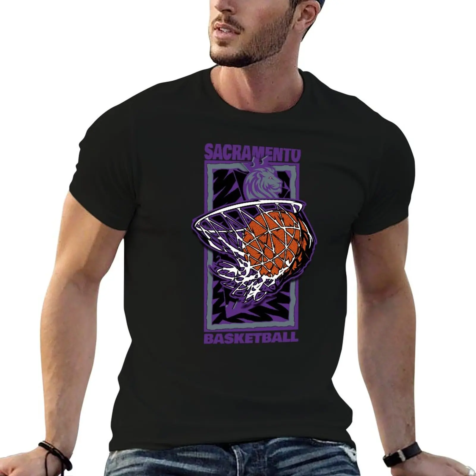 

Sacramento Basketball 90's Style T-Shirt quick drying kawaii clothes new edition anime designer t shirt men