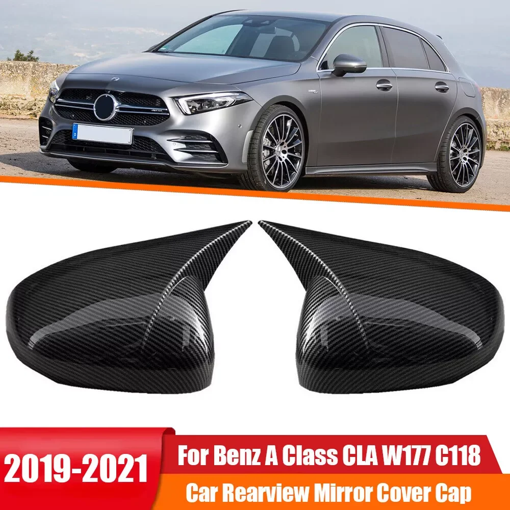 

Пара накладок на боковые зеркала, накладки на зеркало заднего вида для Mercedes Benz A Class CLA W177 C118 2019-2021, накладка на внешнюю дверь с левым рулем