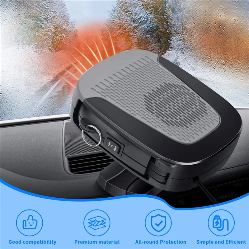 

UISN 12 В 150 Вт Автомобильный обогреватель Портативный автомобильный обогреватель Вентилятор быстрого нагрева и охлаждения Режимы 2 в 1 Обогреватель лобового стекла Автомобильный обогреватель Простой в использовании