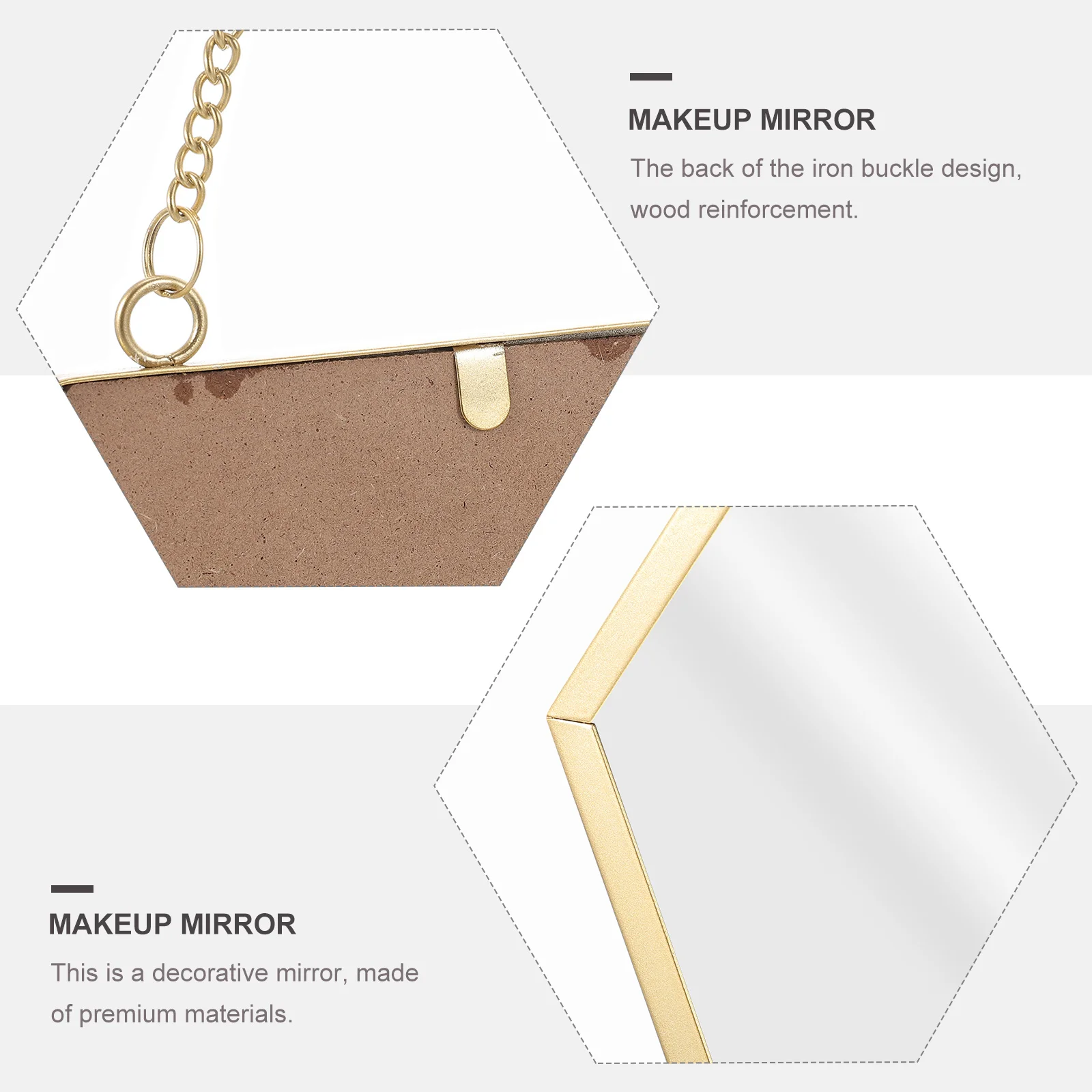 

Hexagon Shape Hanging Mirror Modern Home Decor Wall Mounted Artwork Bathroom Bedroom Nordic Style Hexagon Shape Mirror