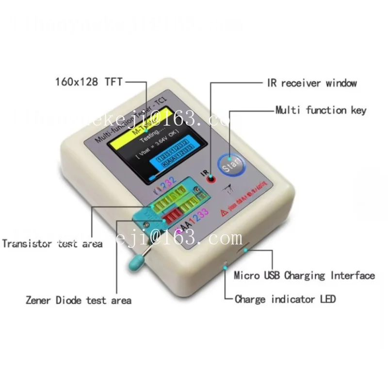 LCR-TC1 1.8 inch thin film liquid crystal display diode transistor capacitance resistance meter