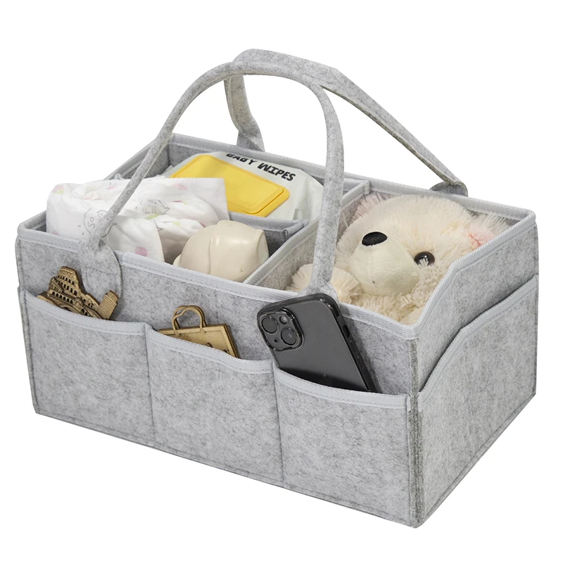 Baby Stroller Accessories Organizer Mommy Tote Bag Foldable Storage Baby Diaper Hanging Bags Thicken Portable Mom Tote Basket