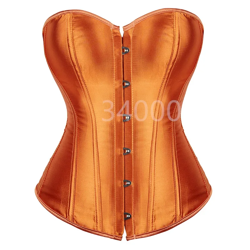 Caudatus สีเหลืองรัดตัว Top Bustiers Overbust ซาตินเซ็กซี่เครื่องแต่งกาย Corselet ผ้าสไตล์วินเทจเจ้าสาว Plus ขนาด Korsett ผู้หญิง