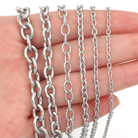 5 Yards/Lot 3 4 5 6 8mm Stainless Steel Chains DIY Necklace Bracelet O Link Chain Bulk Link Chains for Jewelry Making Wholesale