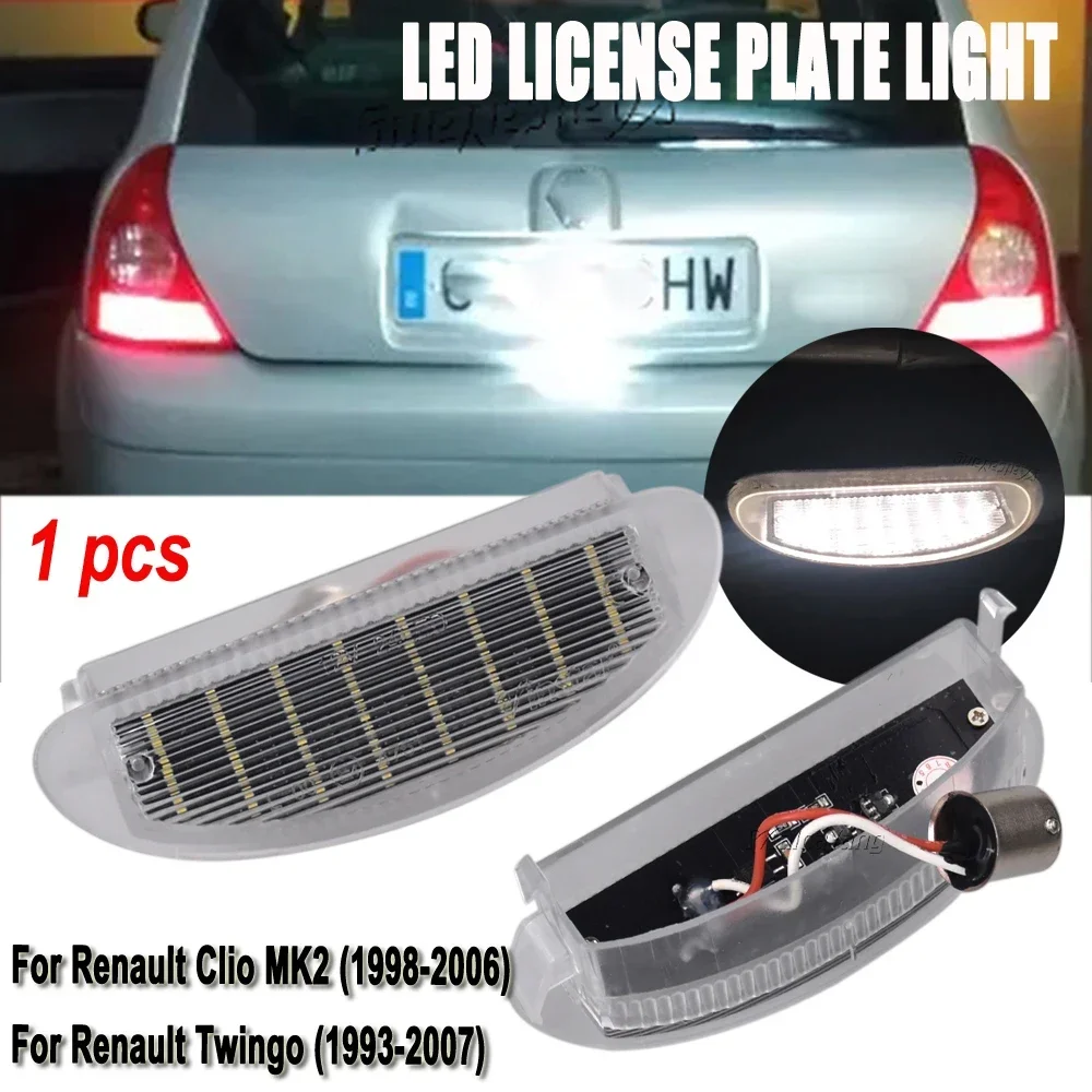 

For Renault Clio MK2 Clio II 2 Twingo 1Pcs LED Car License Plate Lights 7700410754 No Error Lamp Taillights Accessories