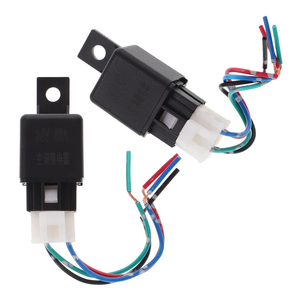 

2Pcs 4 Pin Relay 24V 40a Car Ac Relay High Efficiency Stable Transmission Easy Install Compatible Various Models Durable ABS
