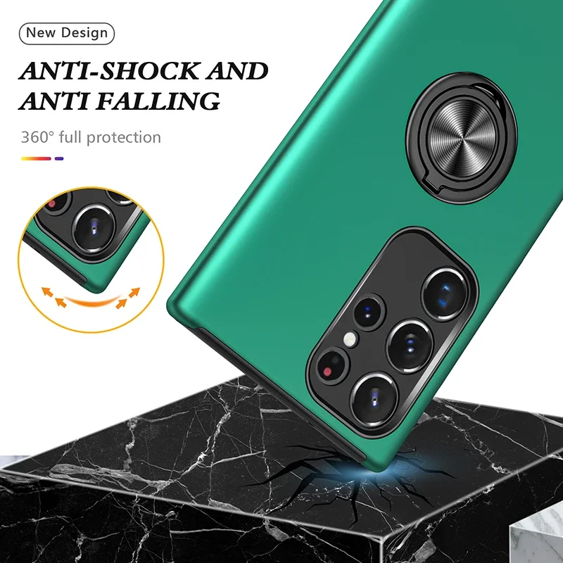 Shockproof Case For Samsung Galaxy S24 S23 Ultra S22 Plus S21 S20 FE Note 20 A 2515 55 35 Magnetic Ring Holder Stand Phone Cover