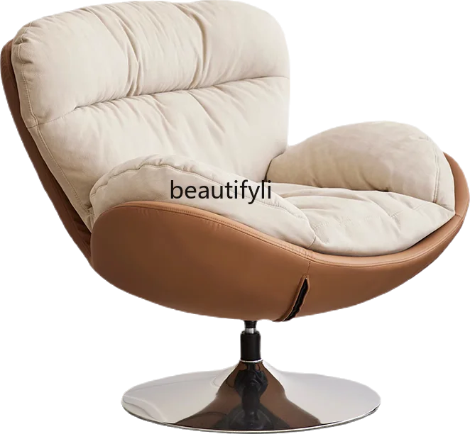 

Light Luxury Modern Style Single Swivel Chair Home Recliner Designer Egg Shell Chair Balcony Lazy Sofa Leisure Chair