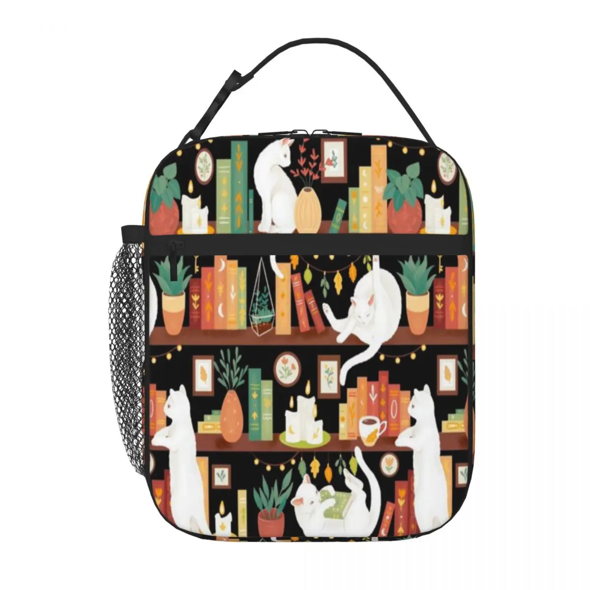 Bestselling Library Cats 2020 - Night Matte Finish Kids Lunch Bag Business Trip Neoprene Lunch Bag