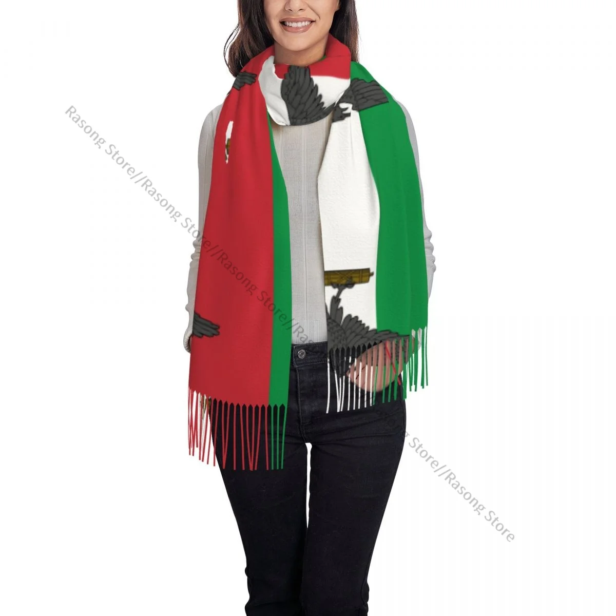 Autumn Winter Warm Scarves War Flag Of The Italian Social Republic Fashion Shawl Tassel Scarves Wrap Neck Headband Hijabs Stole