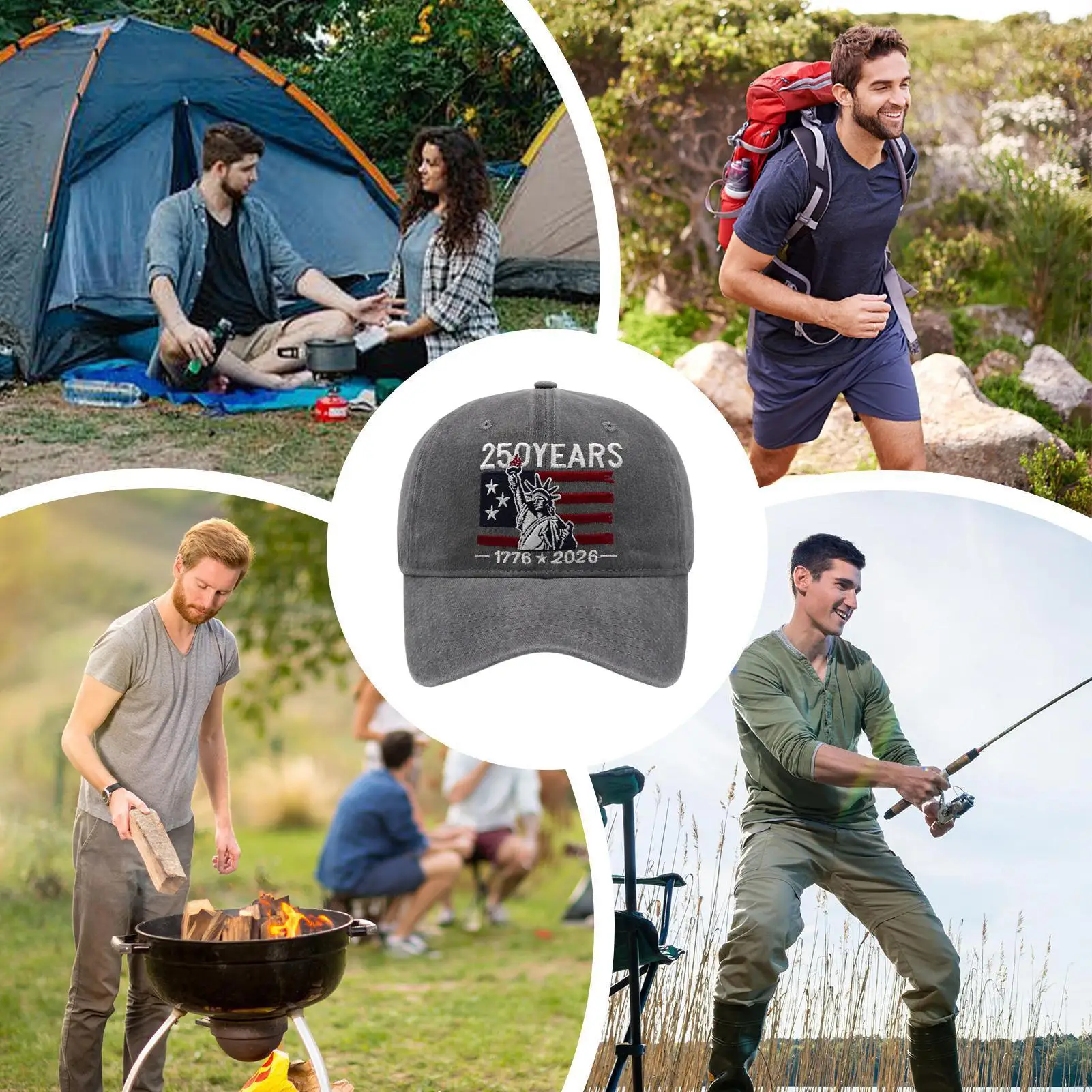 

Men Baseball Hats Patriotic Headwear 250 Years Fashion Hat For Golf Summer Beach Hunting Fishing Skiing Cycling Hiking Traveling