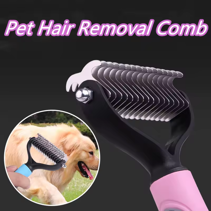 New Hair Removal Comb for Dogs Cat Detangler Fur Trimming Dematting Brush Grooming Tool For matted Long Hair Curly Pet