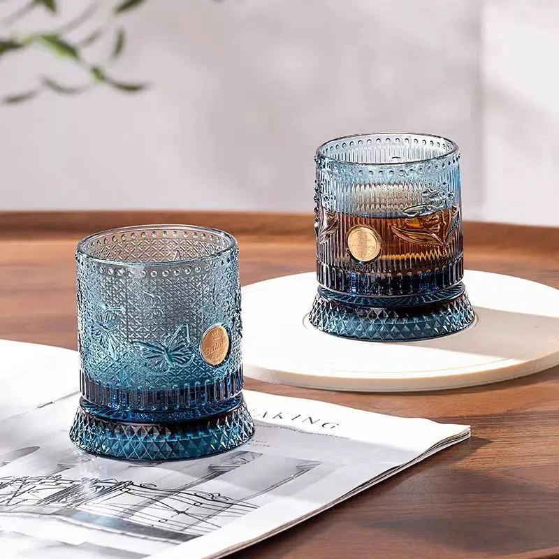 360 Degree Rotating Whiskey Glass Crystal High-end with Base Beer Glass Bar Accessories Wine Glasses Cocktail Glass