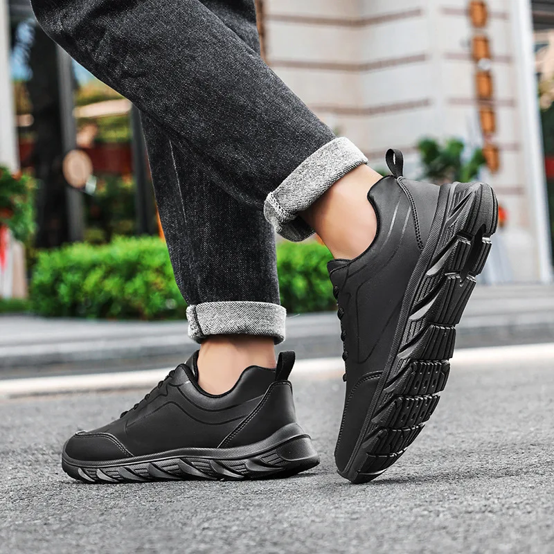 Nouveaux hommes baskets mode cuir hommes chaussures décontractées en plein air Jogging formation homme chaussures de haute qualité confortable chaussures pour hommes