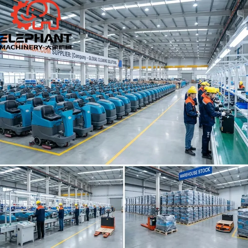 Customized Ride On Floor Scrubber for Large Warehouses, Commercial Floor Scrubbing Machine with Efficient Cleaning Performance