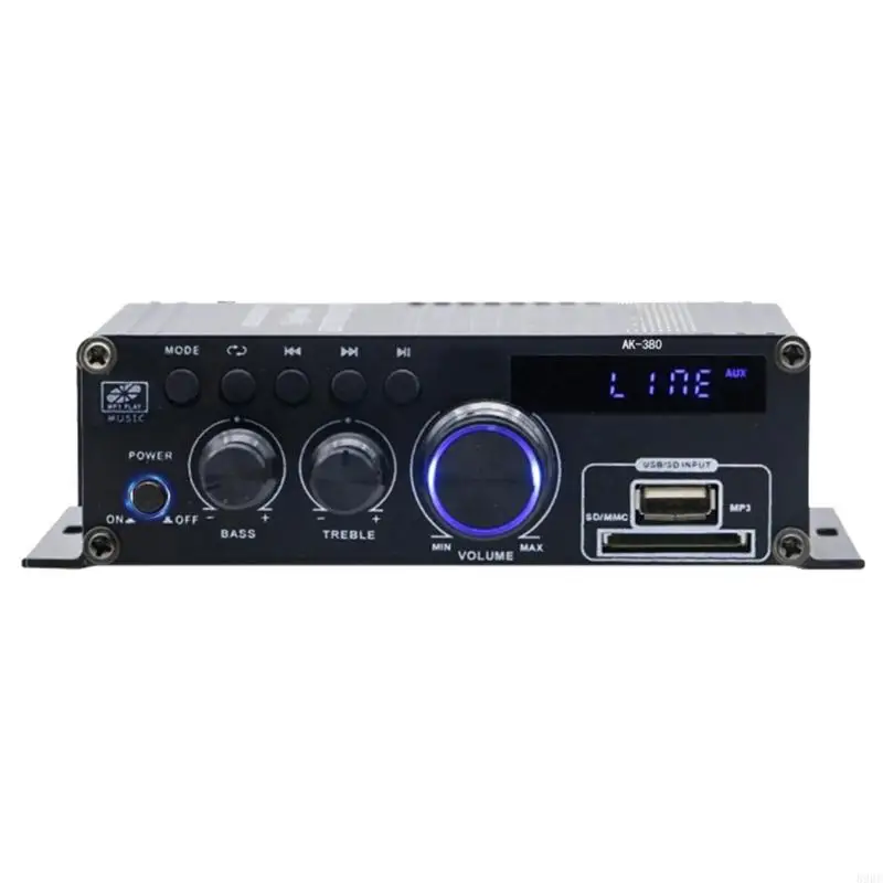 Bluetooth-compatible 5.0 HiFi Stereo Amplifier 60Wx2 2.0CH Receiver With Remotes Control USB Playbacks For Car Speakers 896C