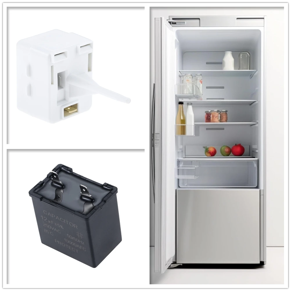 Refrigerator Start Relay and Run Capacitor Replace WR09X10107 WR55X24064 CKDX24064X for Americana GE Hotpoint Fridge Replacement