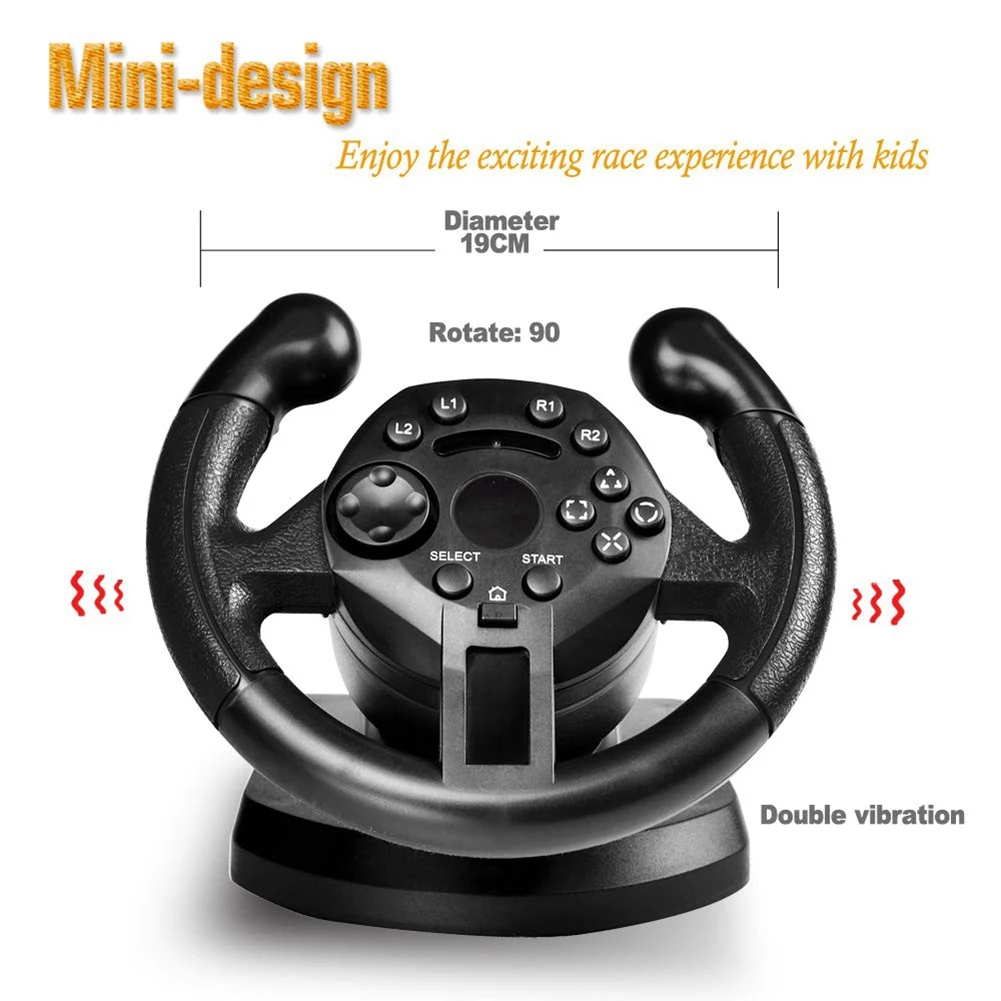 AM-Game Racing Steering Wheel for /Pc Steering Wheel Vibration Joysticks Remote Controller Imulated Driving Controller